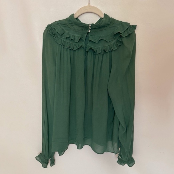 Altard State Green Ruffle Blouse - Picture 2 of 5
